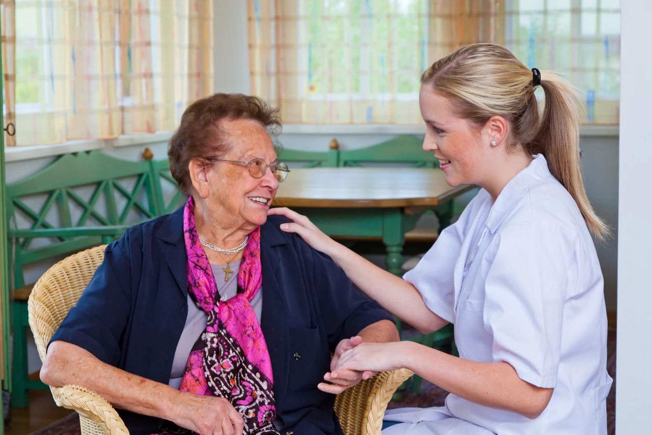 Nurse helping a patient