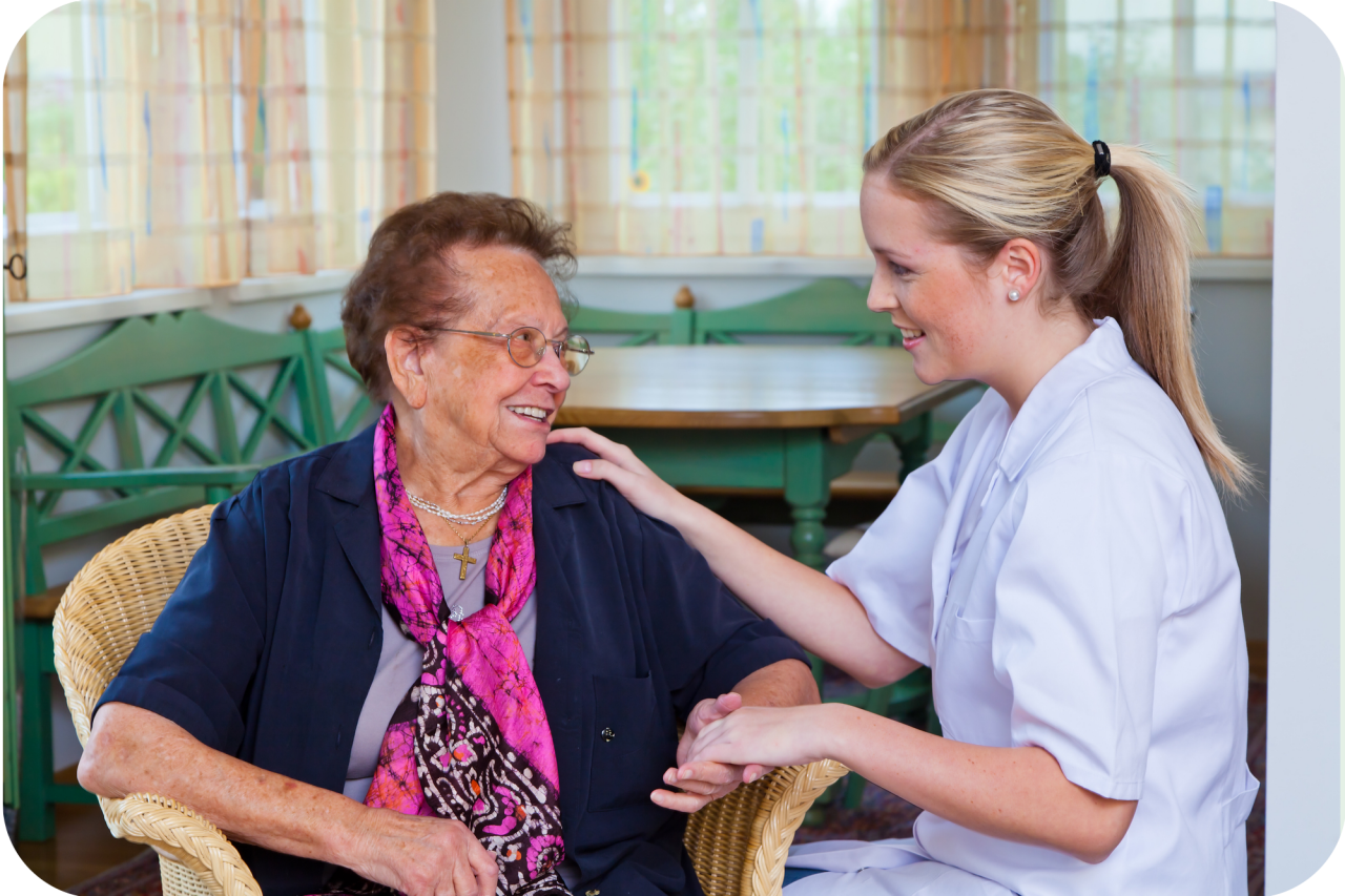 Nurse helping a patient