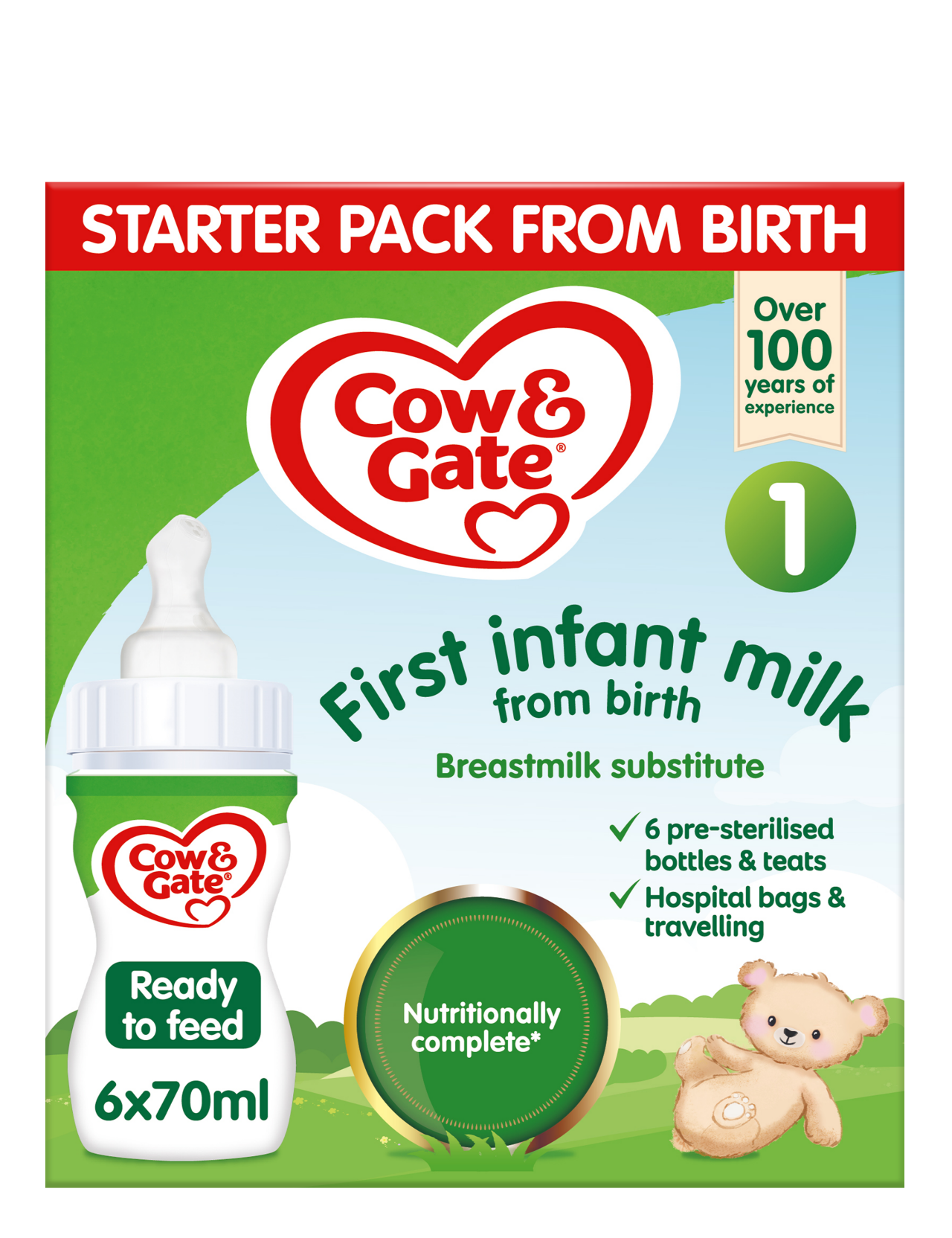 Cow and Gate First Infant milk (liquid) Starter Pack