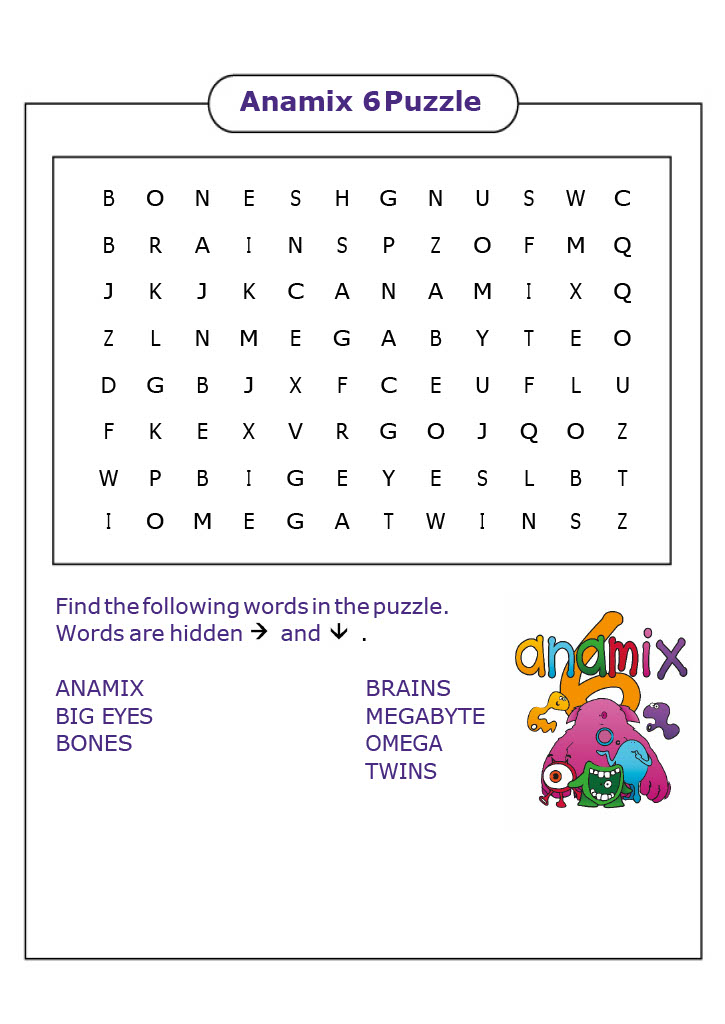 Anamix 6 puzzle worksheet q1 newsletter