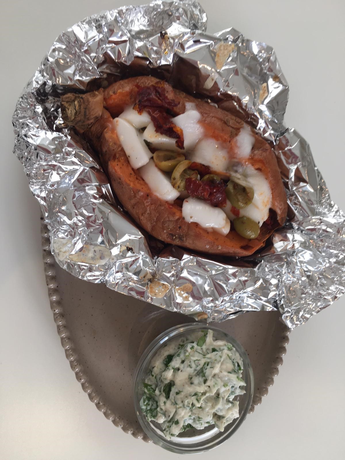 Twice baked sweet potatoe